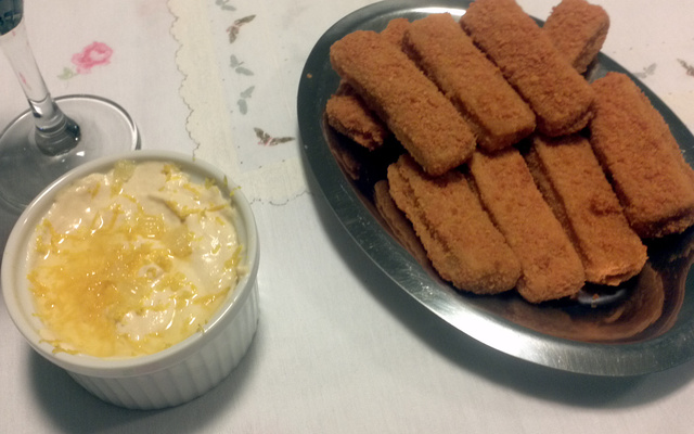 Empanados de merluza ao molho siciliano