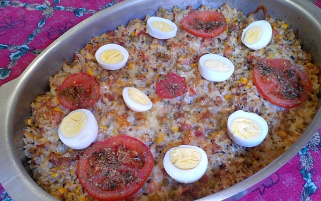 Arroz de forno prático da Bruninha