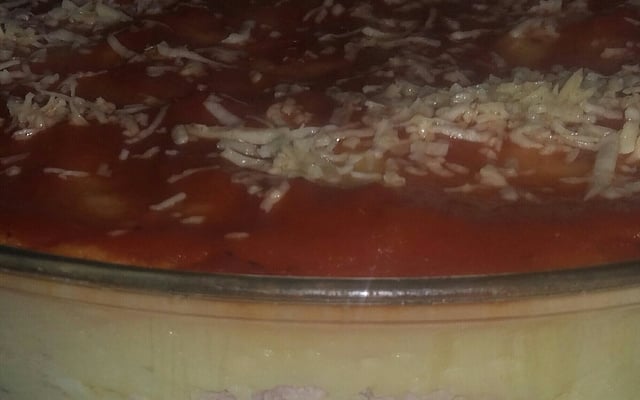 Purê de batata com recheio