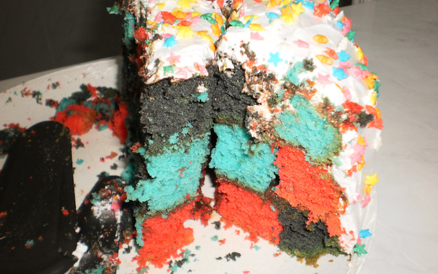 Bolo xadrez colorido