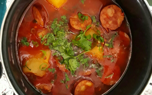 Linguiça calabresa com batata