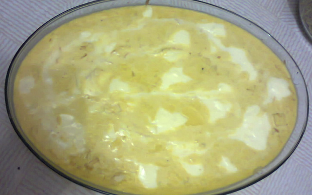 Frango com creme de milho e catupiry