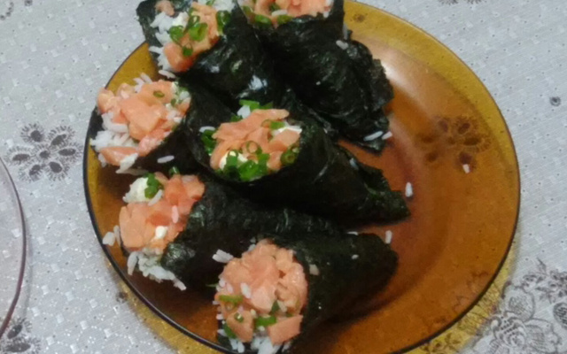 Temaki prático e fácil (cone)