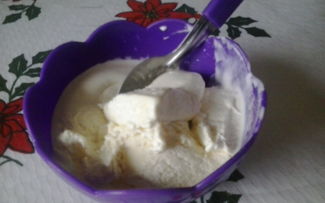 Sorvete cremoso de leite condensado