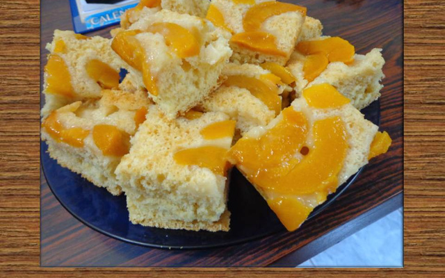 Bolo de pêssego virado