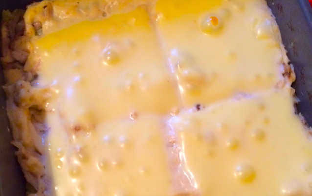 Batata com frango no forno