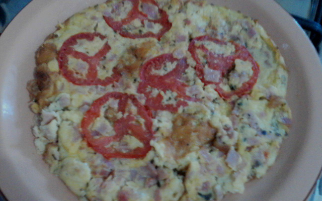 Omelete de queijo e presunto