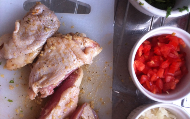 Frango moreninho cozido