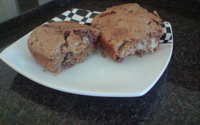 Bolo delicioso de banana com chocolate