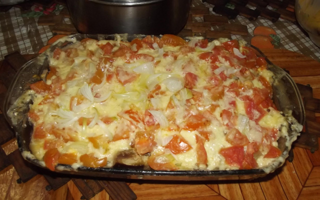 Lasanha de berinjela no micro-ondas