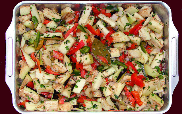 Salada de berinjela no forno