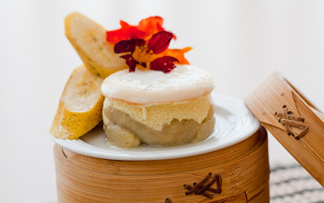 Doce de banana com creme