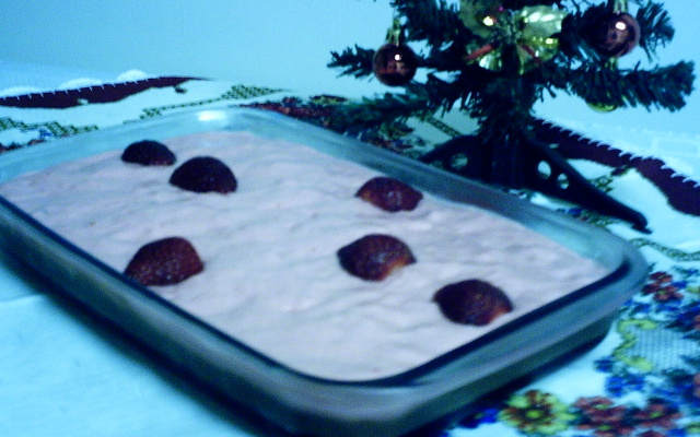 Sobremesa de morango com chocolate