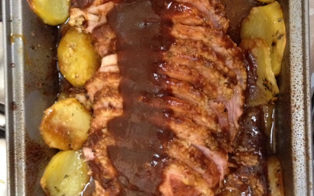 Lombo de porco ao molho barbecue