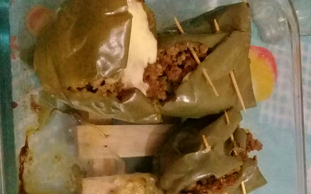 Pimentão recheado com carne moída