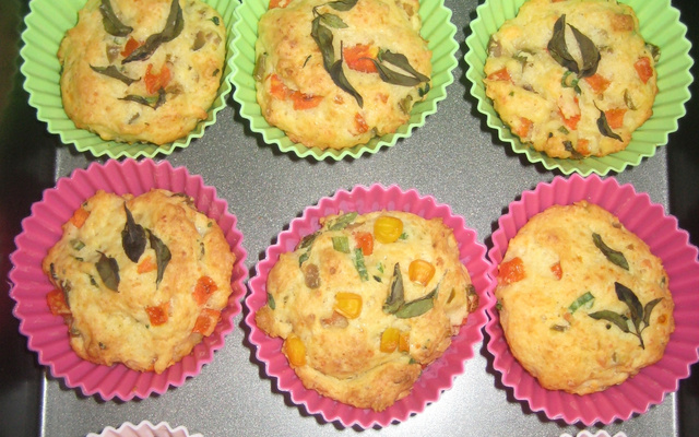 Muffin de queijo e bacon