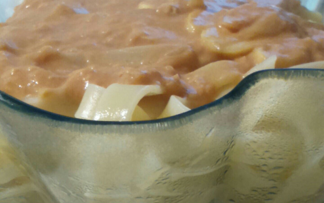 Tagliatelle rosé com cogumelo