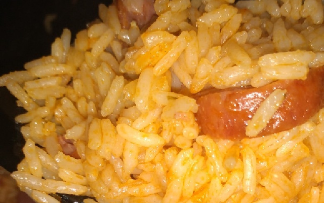 Arroz com calabresa
