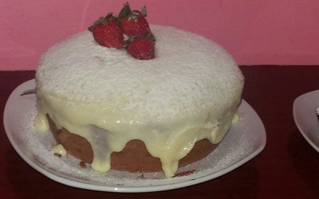 Bolo vulcão de leite ninho