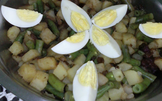 Salada de vagem com bacon