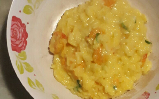 Risoto de camarão com requeijão