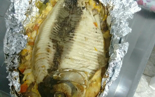 Peixe recheado com palmito e requeijão cremoso