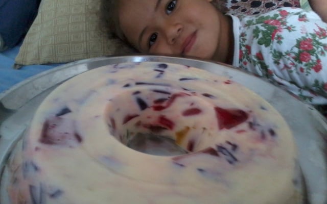 Gelatina colorida sem carboidrato