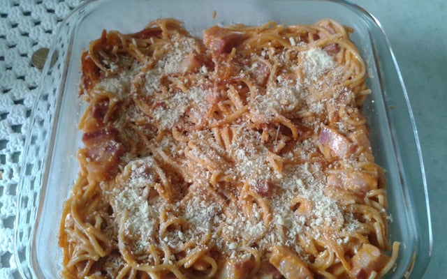 Macarrão panela de pressão com bacon