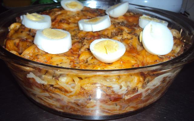 Macarronada com mussarela