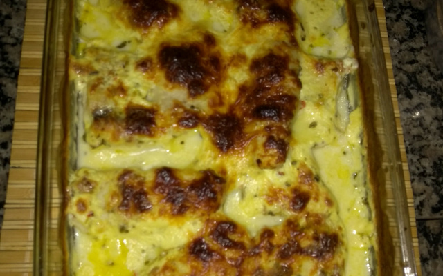 Peixe assado ao molho de coco