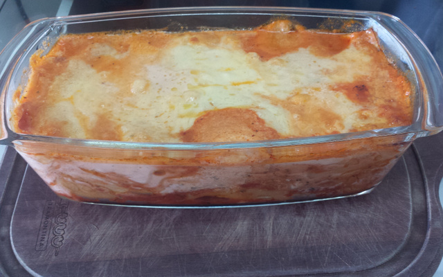 Lasanha com massa crua