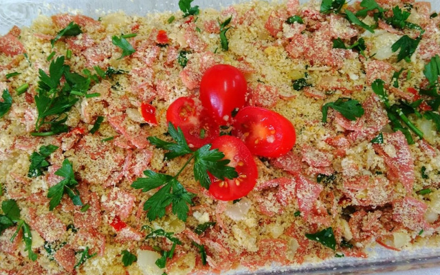 Farofa de mortadela ligeirinha