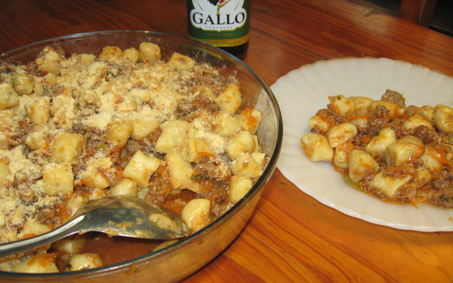 Nhoque fácil sabor de frango