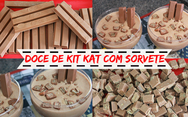 Doce de Kit Kat com sorvete