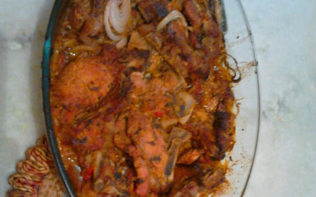 Bisteca de porco assada