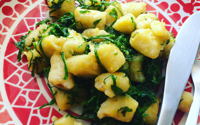 Nhoque de banana da terra sem lactose e glúten