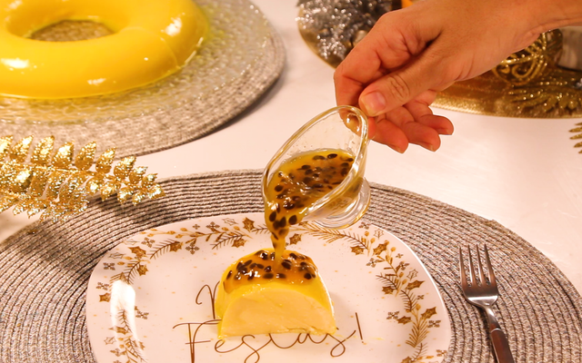 Pudim mousse espelhado 