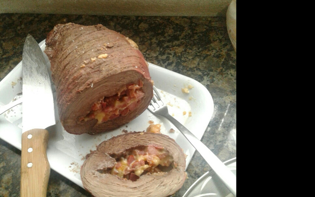 Picanha invertida recheada em crostata