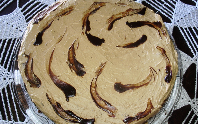 Bolo de chocolate e café