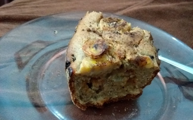 Bolo diet de banana, sem farinha e sem açúcar