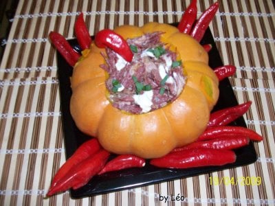 Carne seca na moranga com requeijão cremoso