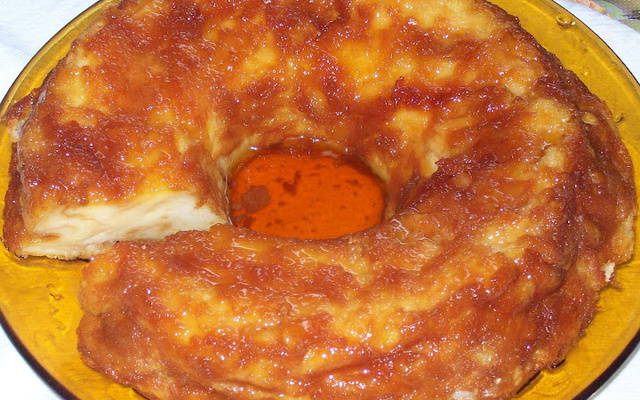 Pudim assado de pão francês