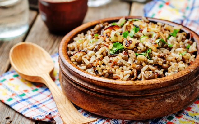 Arroz com lentilhas