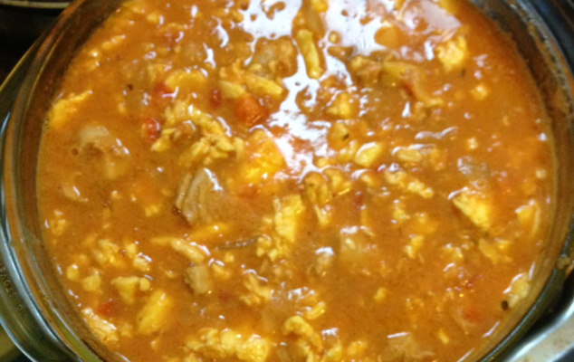 Frango assado com leite de coco