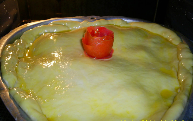 Torta de frango com massa de pão