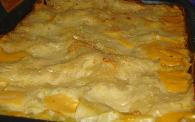 Lasanha de camarão com requeijão