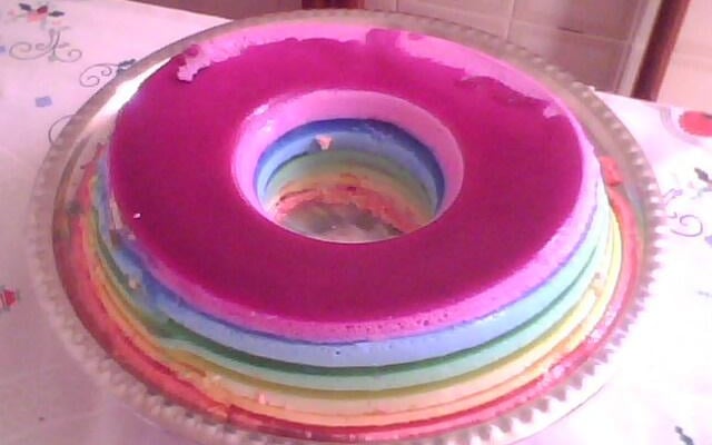 Delícia de gelatina em camadas