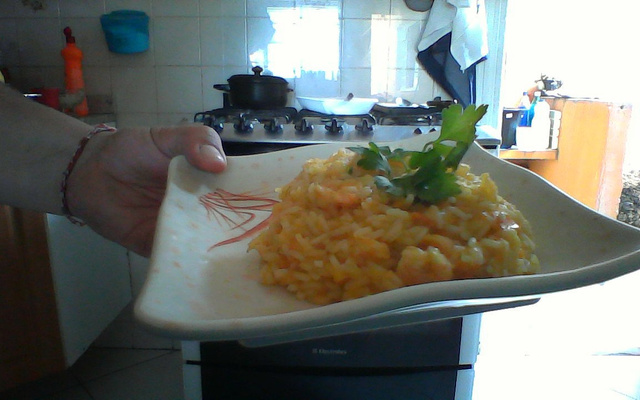 Risoto de camarão (simples)