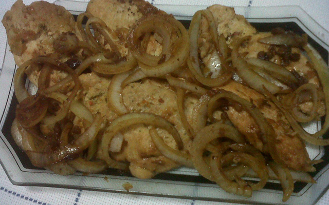 Filé de frango frito sem óleo