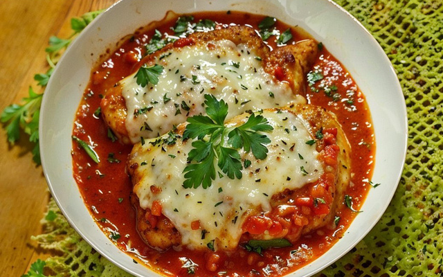 Filé de frango à parmegiana